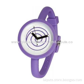 Vogue design colorful slicone watch with slim band
